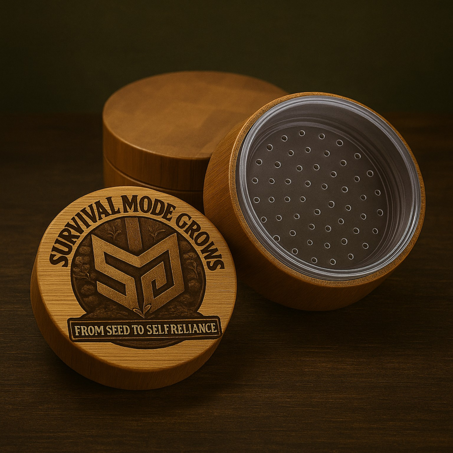 Premium dark product image of bamboo germination container