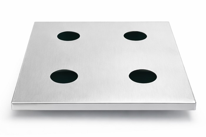 Single four-hole stainless steel lid